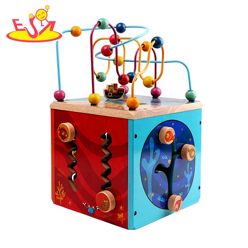 New arrival educational 5 in one wooden activity centre for kids W11B235