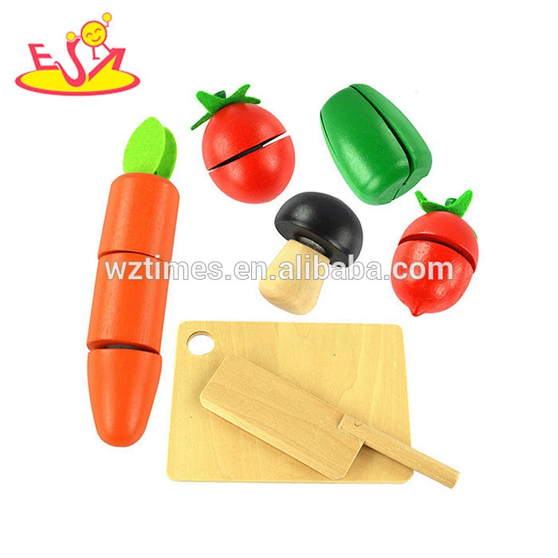 2018 wholesale baby wooden vegetables toys simulation kids wooden vegetables toy role play wooden vegetables toy W10B169