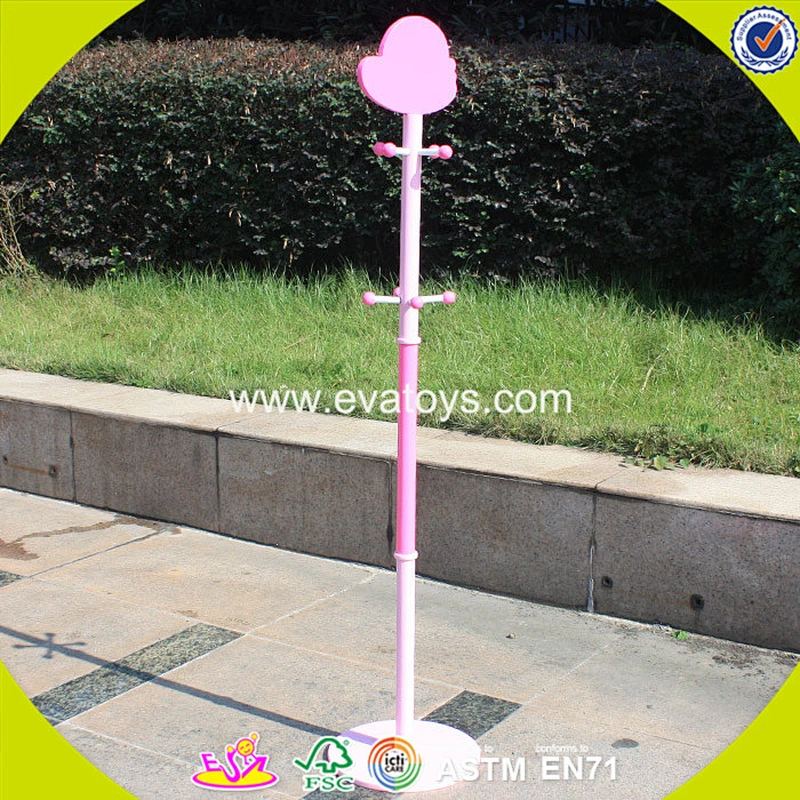 new multifunction wooden coat hanger pink creative wooden clothes hanger stand W09B004