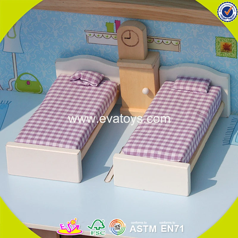 2018 New design pink wooden girls dollhouse top fashion wooden girls dollhouse best wooden girls dollhouse for sale W06A104
