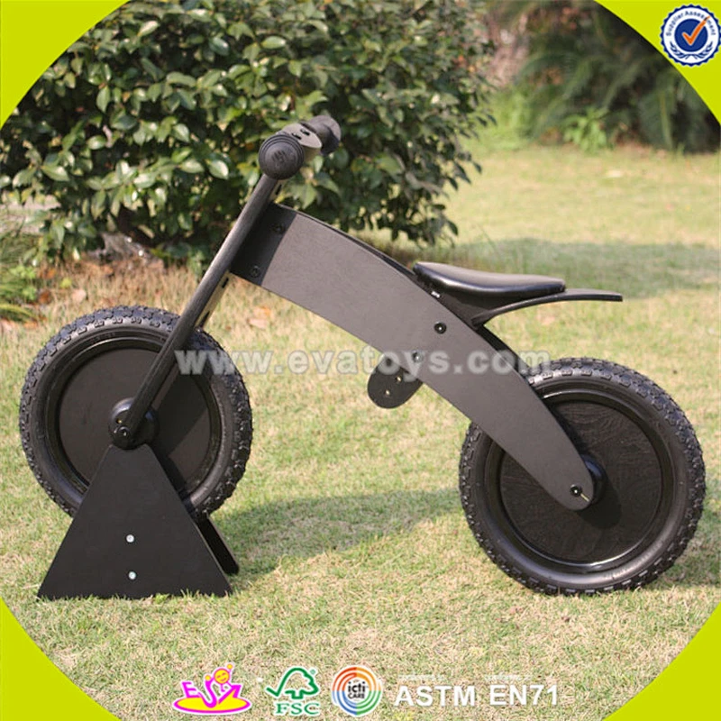 Wholesale top sale wooden black balance bike for kids new fashion black balance bike great wooden black balance bike W16C051