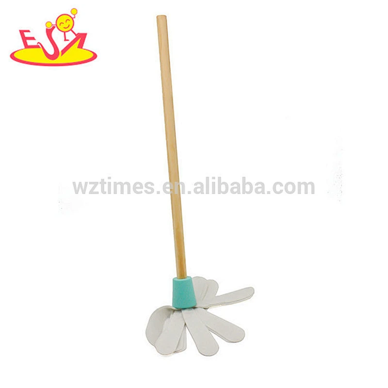 New arrival kids pretend play wooden toy cleaning set with broom W10D194
