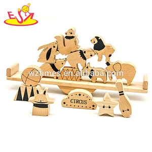 Neues Design für Kinder Zirkustiere Holzblockspiel für Bildung W11F077