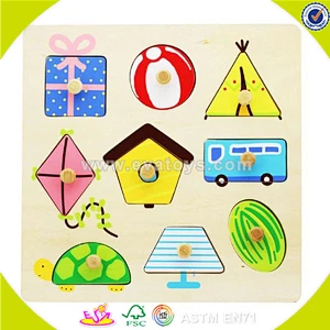 Wholesale high quality wooden fish puzzle toy cute 3d wooden fish puzzle game lovely toddler 3d wooden puzzle toy W14M061