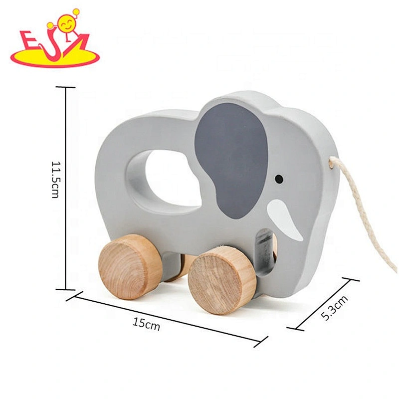 high quality children wooden elephant drag toy for wholesale W05B084