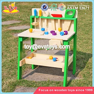 Wholesale intelligent pink wooden assemble tools platform toy for children W03D087