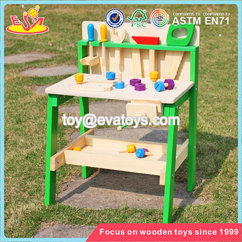 Wholesale intelligent pink wooden assemble tools platform toy for children W03D087