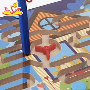 wholesale intelligent wooden marble run game for kids W11H051