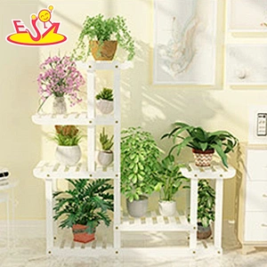 Most popular 4 layers movable wooden plant stand with low price W08H119B