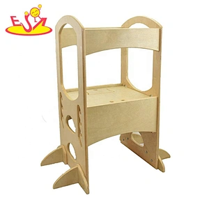 high quality 2 steps wooden kids step ladder for wholesale W08G281