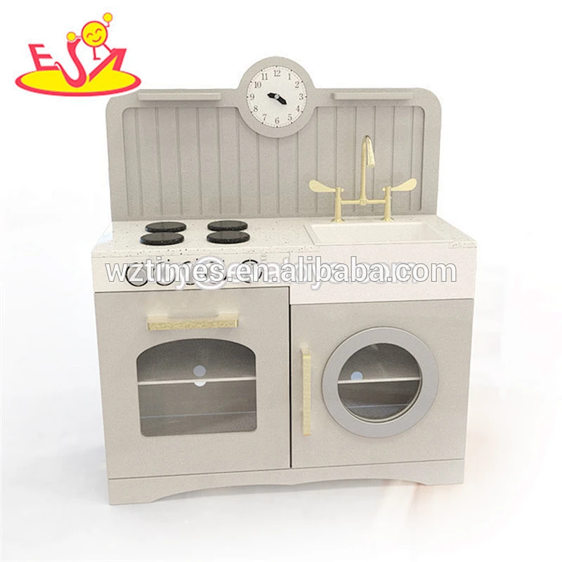 Wholesale most popular girl interactive toy wooden kitchen set toy W10C344