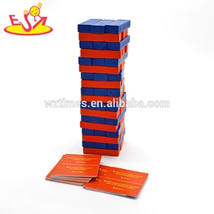 Wholesale classical style wooden two colors bricks stacking game toy W13D164-Z