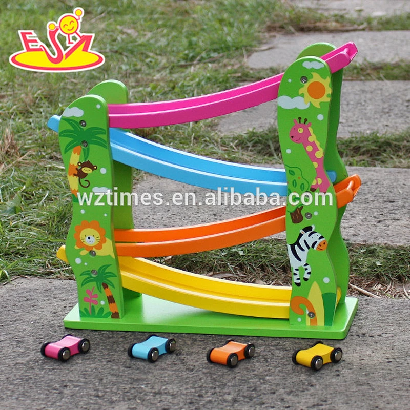 2018 New design wooden Marble Run toys funny wooden speed car toys educational wooden marble run for toddlers W04E046