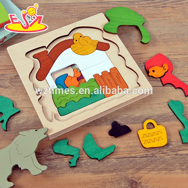 Wholesale educational wooden multi-layer puzzle toy for children W14A147