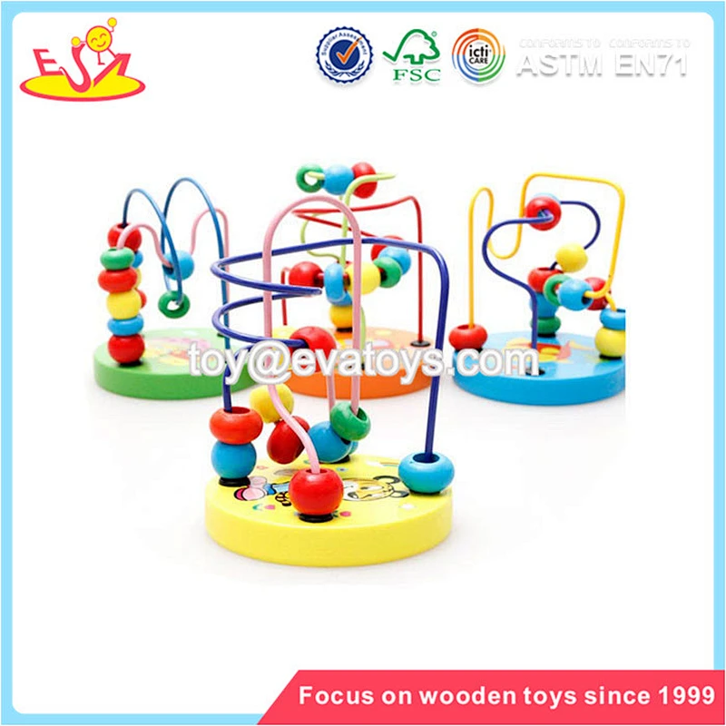 Wholesale colorful wooden beads maze cube toy animals pattern wooden beads maze cube toy W11B109