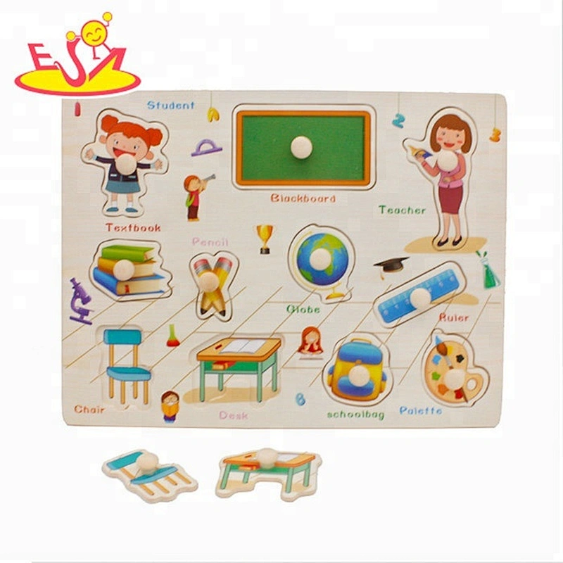 New design classroom learning wood puzzle toy for toddlers W14M146