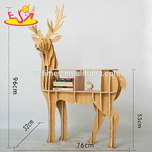 Wholesale high quality children wooden horse black bookshelf for sale W08D068