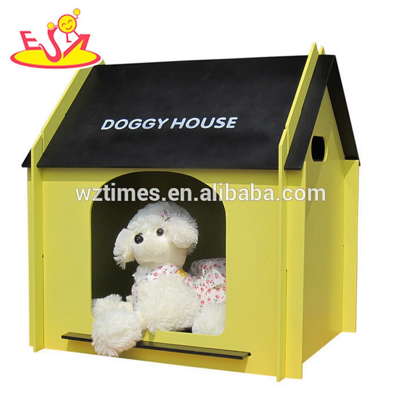 Wholesale delicate indoor use wooden pink luxury pet bed for small animals sleeping W06F005A