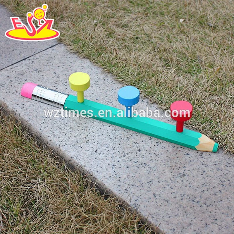 Wholesale vintage lovely pencil shape wooden wall hanger for toddler W09B061
