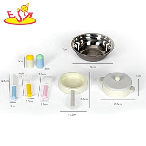 Top sale simulation wooden pink kids kitchen set for wholesale W10C496B
