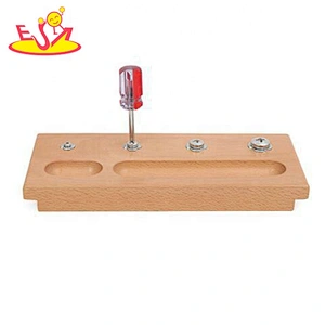 Top fashion school aids wooden montessori screw board for children W12F105