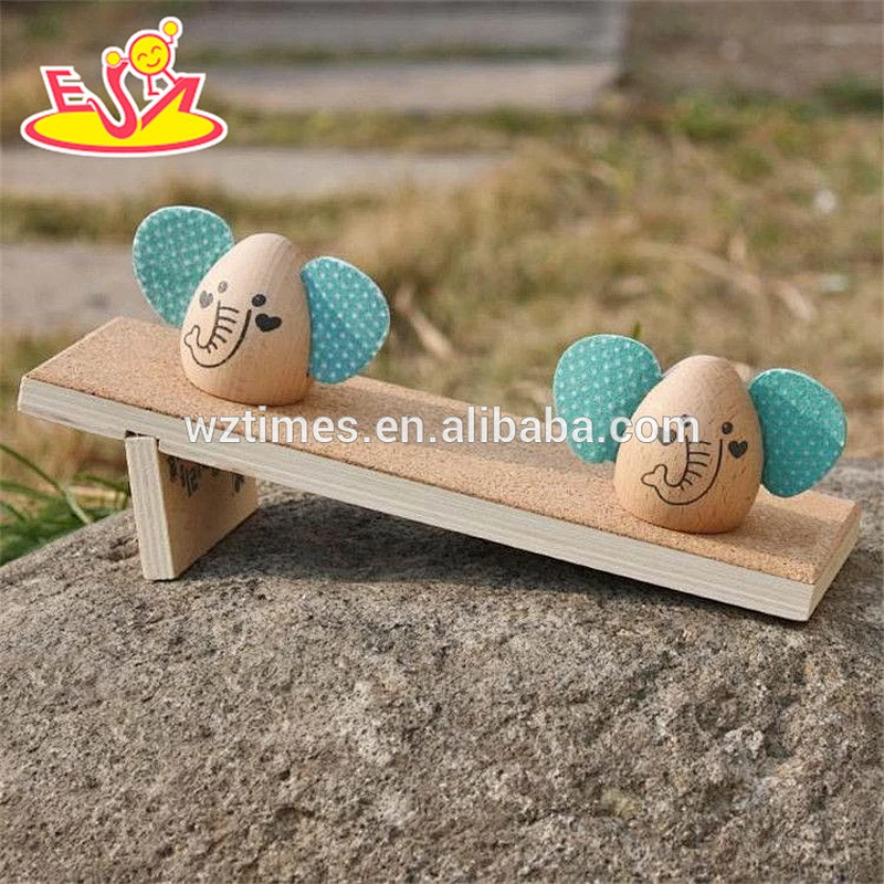 wholesale cartoon elephant shape wooden toys for kids new design animals wooden toys for kids W01B038