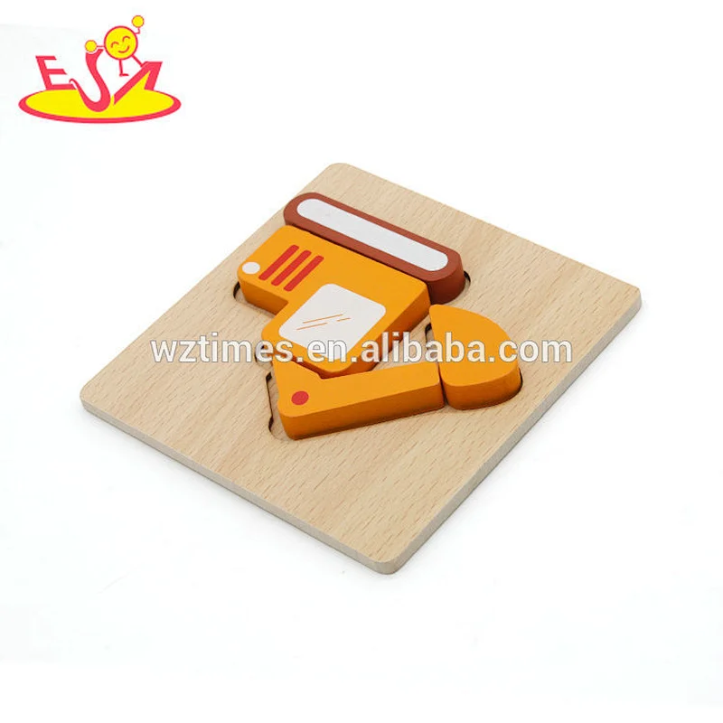 2018 Wholesale educational toy style jigsaw puzzle wooden tiny jigsaw puzzles for kids W14D049
