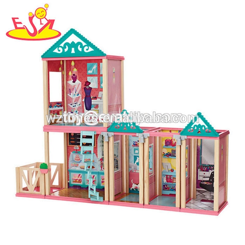2018 Schönes Modell des Schlossdesigns spielt hölzerne mini dekorative Häuser für Baby W06A279