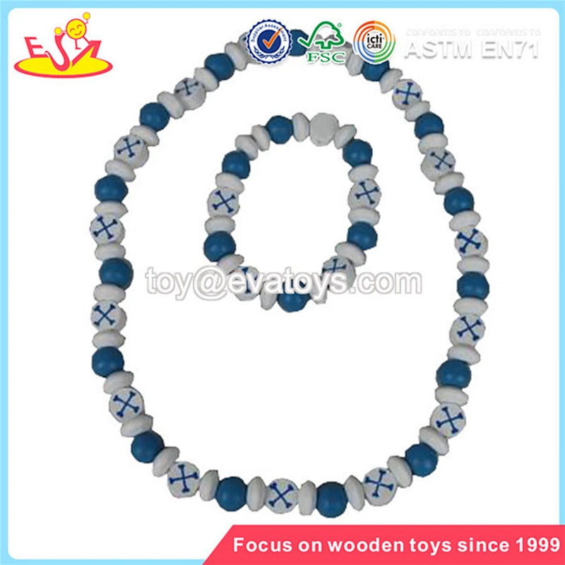 Wholesale decoration beads beautiful baby wooden necklace beads toy for sale W11E030