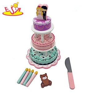 2019 Most popular pretend play wooden birthday cake toy for children W10B310