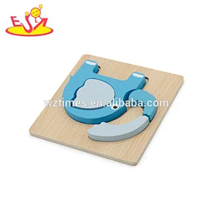 2018 Wholesale early educational animal puzzle toy wooden brain teasers for kids W14D051