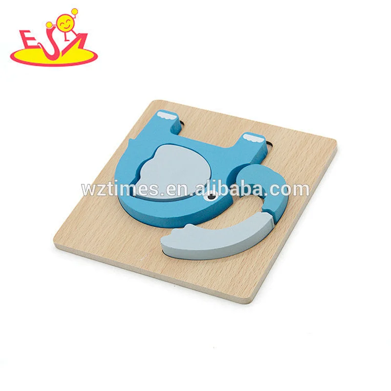 2018 Wholesale early educational animal puzzle toy wooden brain teasers for kids W14D051