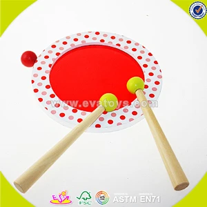 wholesale elegant wooden red drum toy, children wooden red drum toy, top quality wooden red drum toy W07J035