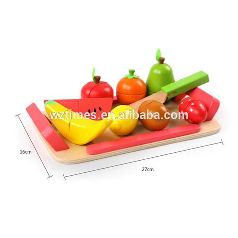 2018 Wholesale hot sale pretend play kitchen toys wooden cutting toy for kids W10B214