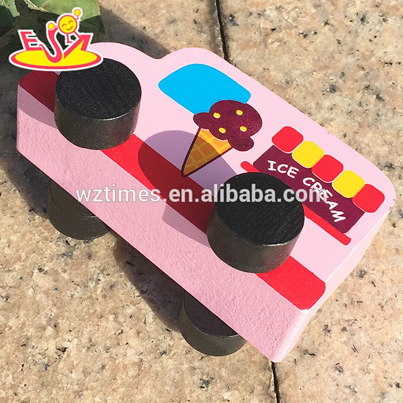 2018 hottest cartoon wooden ice cream toy car W04A202