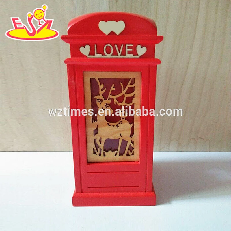 top sale kids wooden pink piggy bank for wholesale W02A267