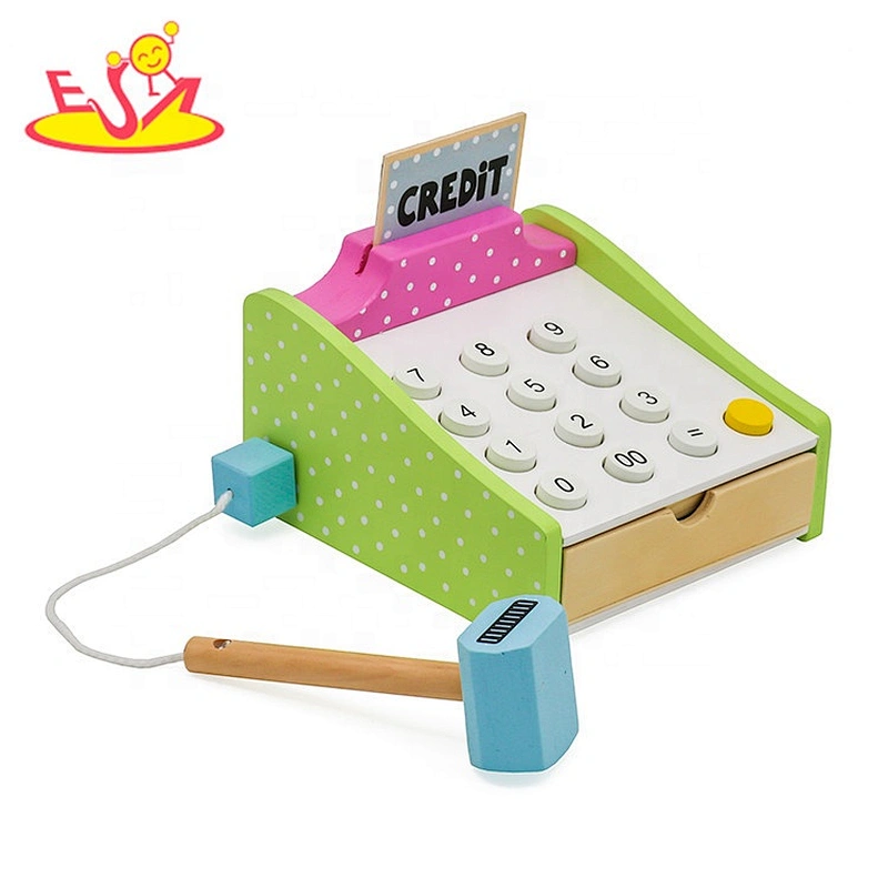 New design educational wooden credit card machine toy for children W10A059