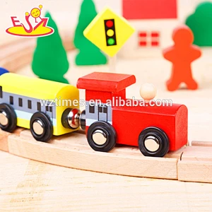 Most popular children traffic toy wooden train set for sale W04C050