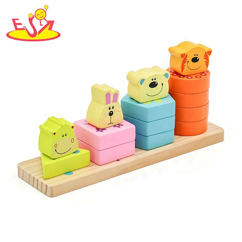 2019 New fashion geometric wooden shape sorter for baby stacking W13D226