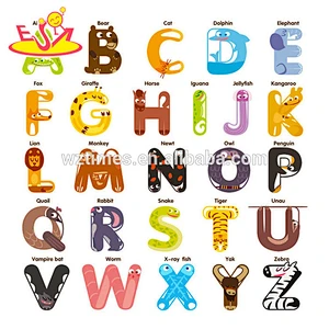 Intelligentes hölzernes Alphabetpuzzlespielspielzeug helfen den Kindern, die Englisch W14B090 lernen