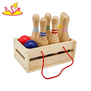 2019 New arrival sports toy wooden kids bowling set for wholesale W01D022