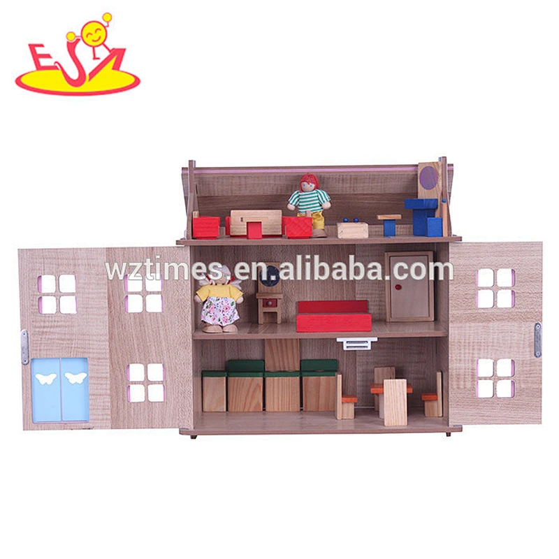 wholesale cheap baby wooden toy house role play children wooden toy house W06A130