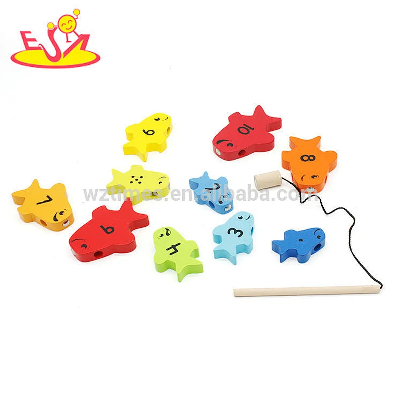 New design magnetic wooden fishing games for kids education W01B088