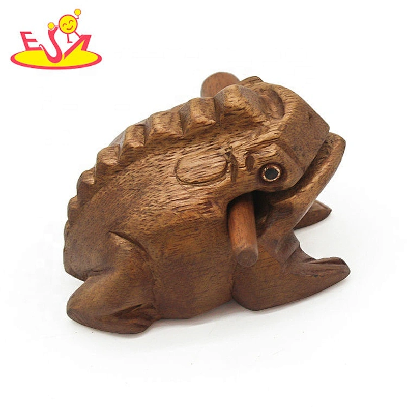 High quality frog shaped wooden temple block for wholesale W18A042