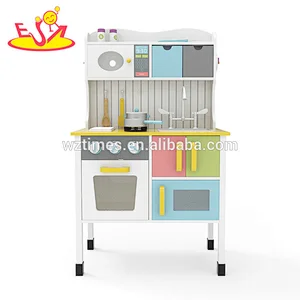 Venta al por mayor divertido juego de cocina de madera fingir juguetes de cocina para niños W10C355