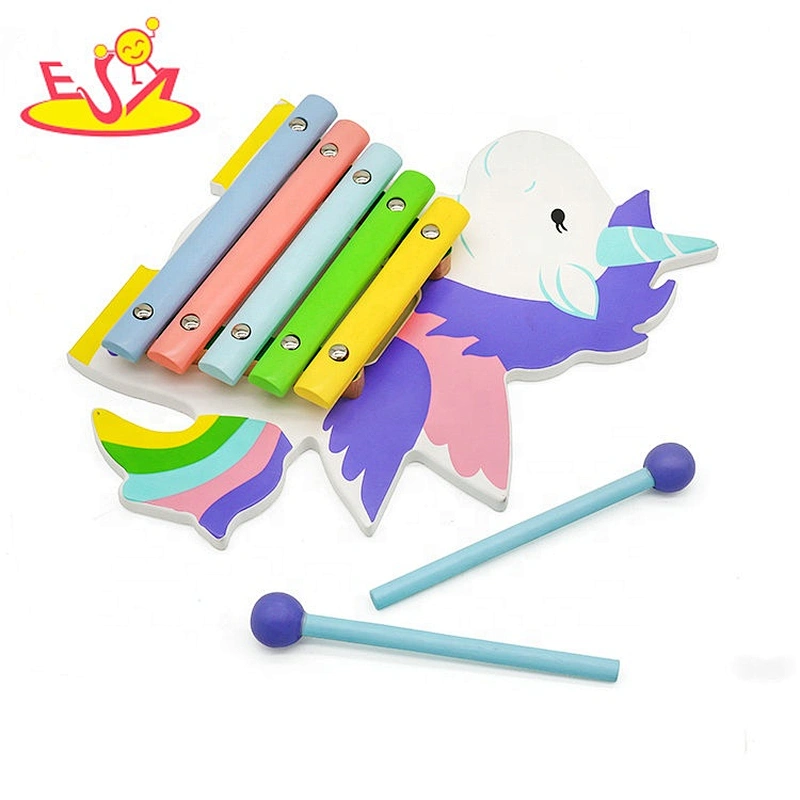 New arrival unicorn shape kids wooden xylophones toy for education W07C085