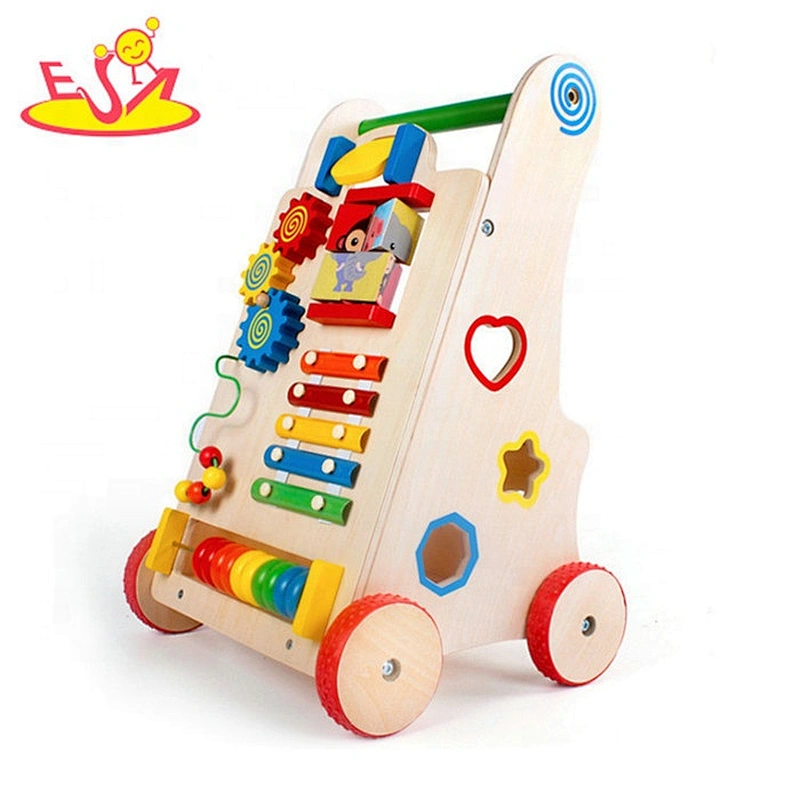 2019 Best sale educational wooden baby push toys for walking W16E141