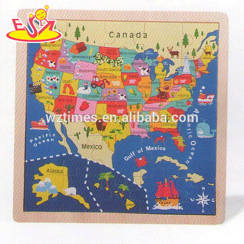 wholesale baby wooden map jigsaw puzzle fashion kids wooden map jigsaw puzzle children wooden map jigsaw puzzle W14C141