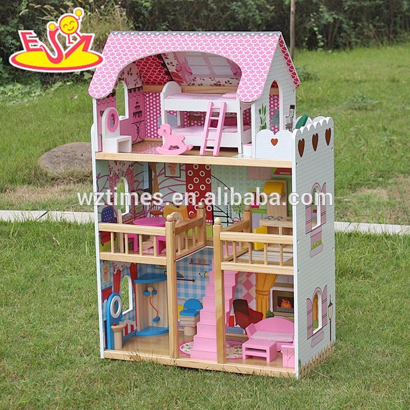 2018 Neues Design Holz Kinder Puppenhaus pädagogisches Holz Kinder Puppenhaus Großes Holz Kinder Puppenhaus
