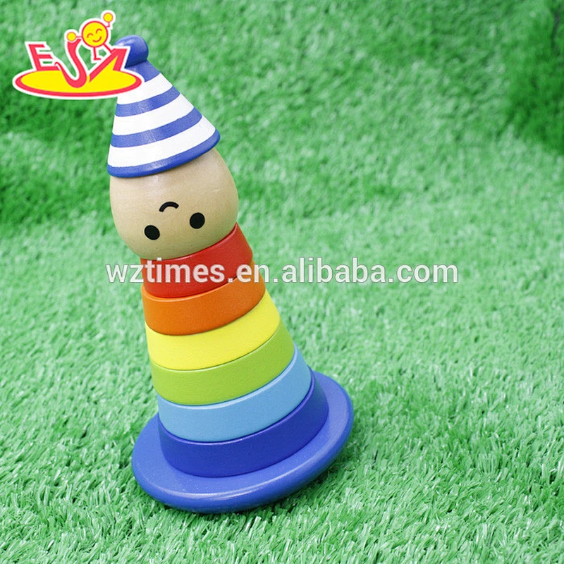 new design baby educational wooden stacking toy for sale W13D111